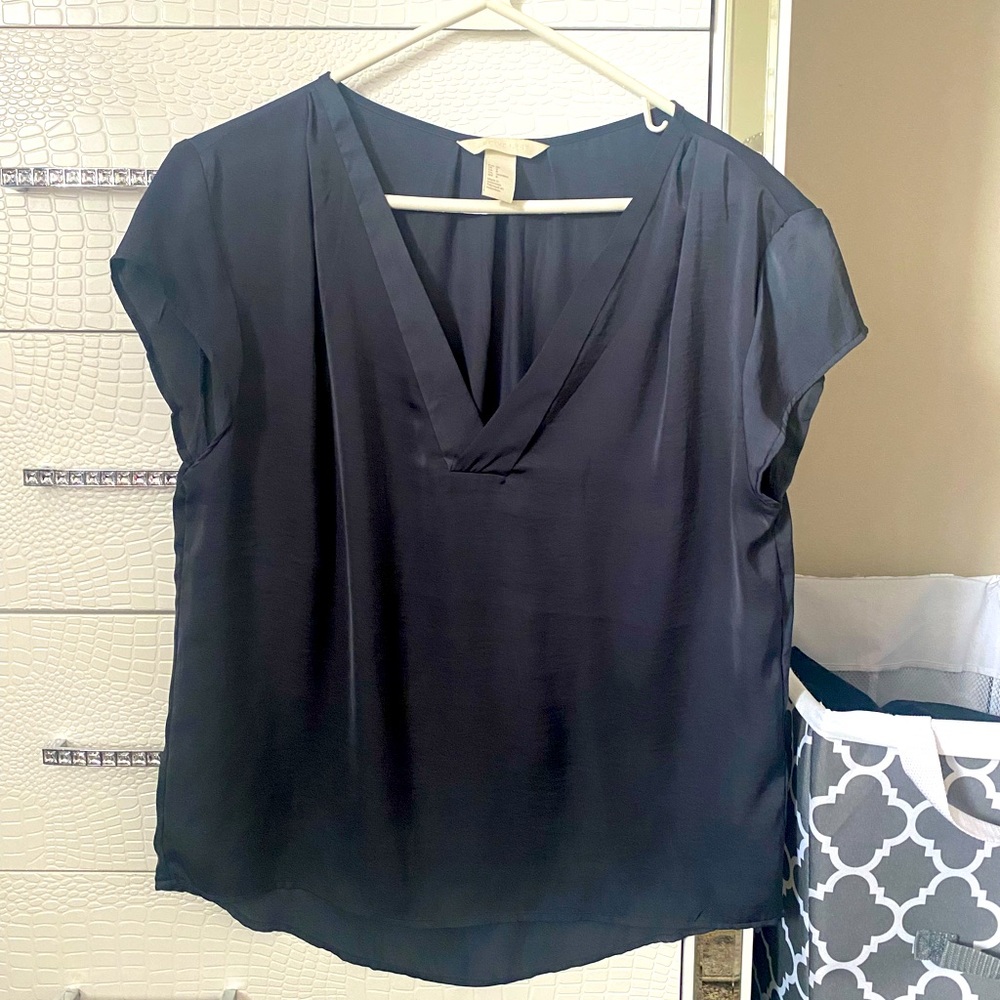 Dark Gray, silk blouse